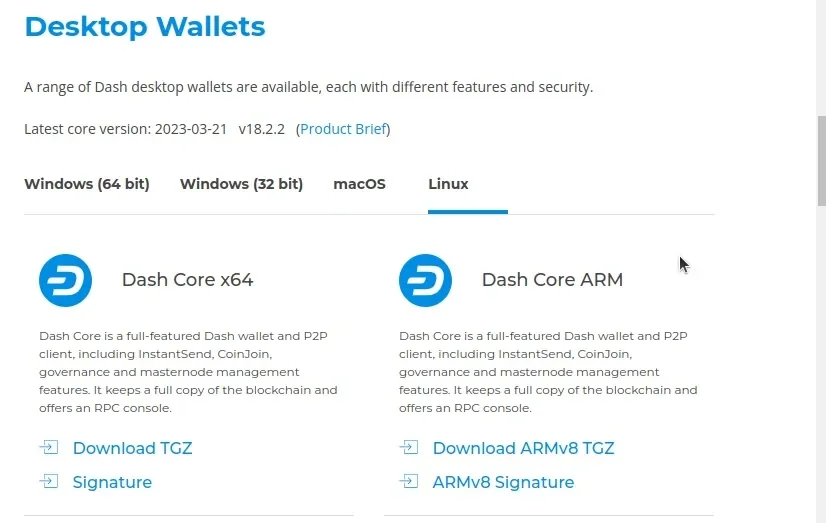 Dash Core на Linux.webp