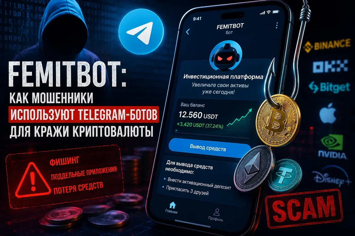 FEMITBOT и криптоскам в Telegram.webp