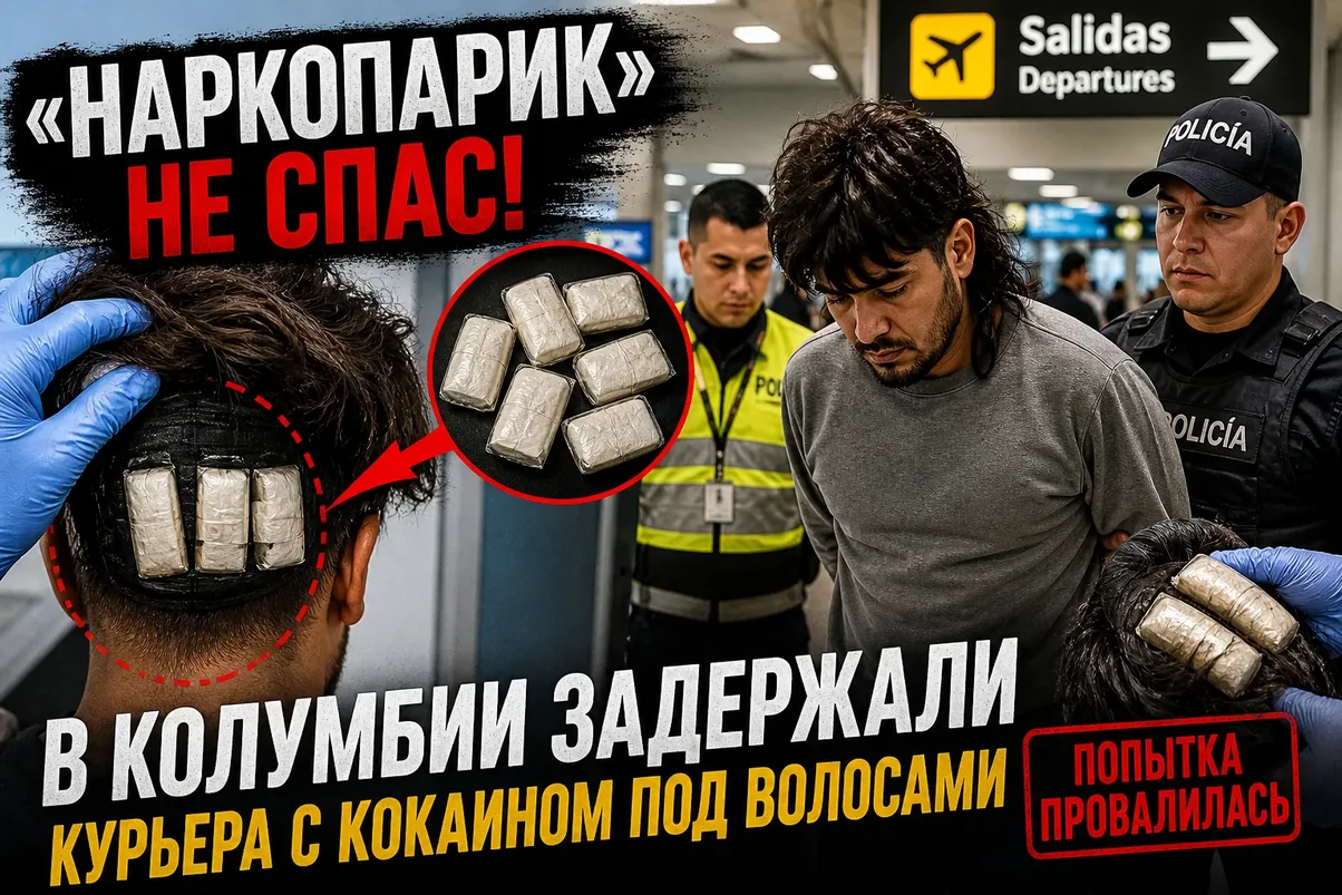Наркопарик не спас. в Колумбии поймали курьера с кокаином под волосами.webp