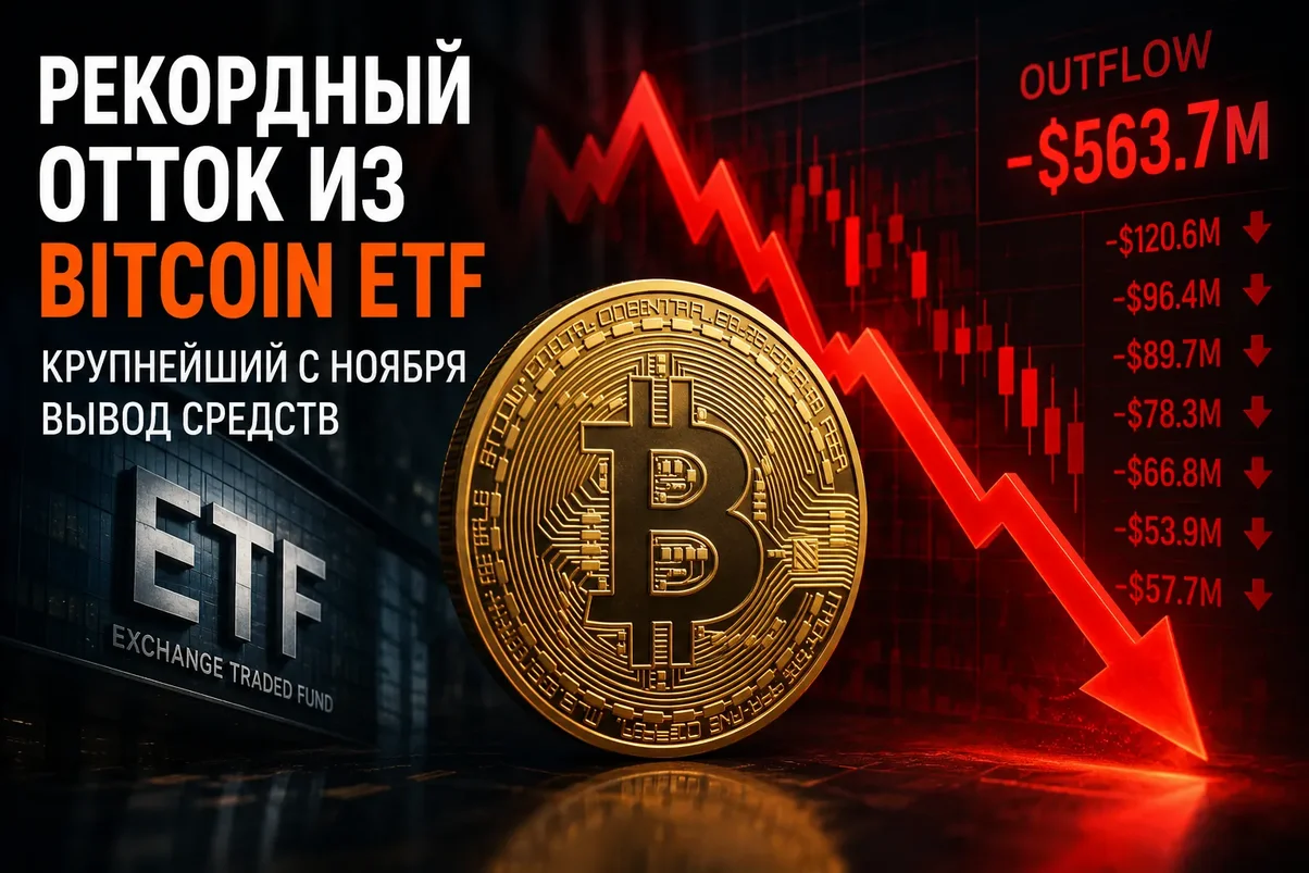 Спотовые Bitcoin ETF столкнулись с крупнейшим с ноября оттоком капитала.webp