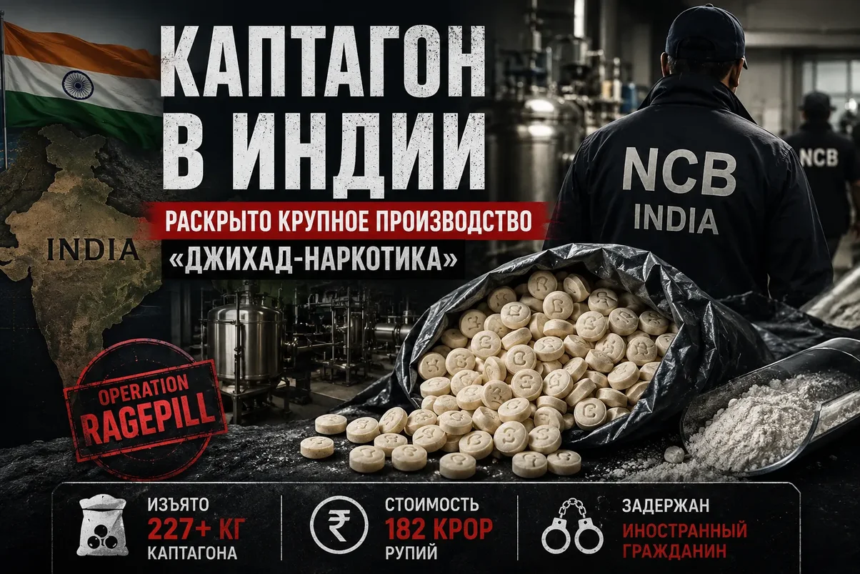 В Индии раскрыли крупную сеть производства и транзита каптагона.webp