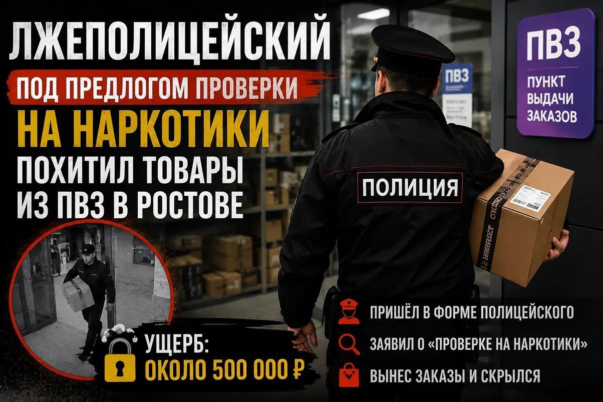 В Ростове мошенник в форме полицейского вынес заказы из пункта выдачи маркетплейса.webp